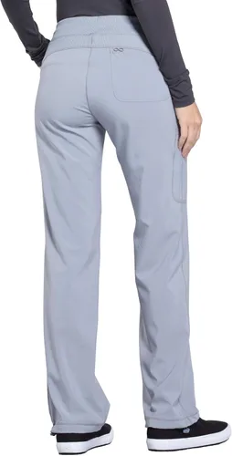 Vista 2 de Cherokee Infinity Pantalón con cordón de ajuste, estilo medico, tiro bajo, pierna recta para mujer