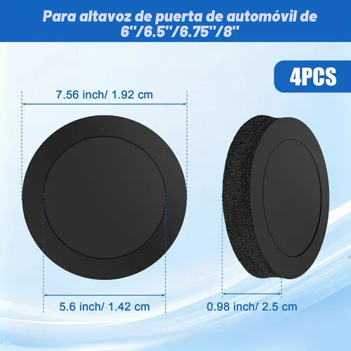 Vista 2 de 6.5" reforzador del altavoz de la espuma, altavoz rápido anillo esponja bajo bloqueador 4P, autoadhesivo, universal de alto rebote para altavoz