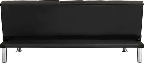 Vista 6 de LUMISOL Sofá cama tipo futón plegable convertible con 2 portavasos, sofá cama para sala de estar, sofá biplaza con marco de madera con patas