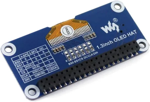 Vista 6 de 1.3inch 128x64 OLED pantalla HAT para Raspberry Pi 4 3 Jetson Nano SPI/I2C interfaz con controlador incorporado @ XYGStudy