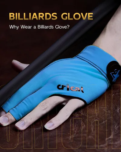 Vista 7 de CRICAL Guante de billar profesional para piscina, diseño de 3 dedos con licra gruesa y agarre antideslizante para hombres y mujeres, accesorios