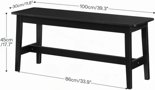 Vista 3 de HOOBRO Banco de comedor de bambú de 39.3 pulgadas, banco de mesa de cocina de granja, muebles de cocina y sala de estar, fácil de montar, resistente