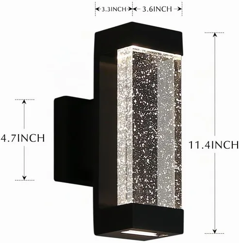 Vista 4 de Cerdeco Lámpara de pared para exteriores de 11.4 pulgadas, cristal