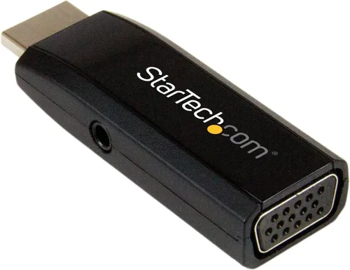 Vista 2 de StarTech Adaptador HDMI a VGA - Salida de audio auxiliar - Compacto - 1920x1200 - HDMI a VGA (HD2VGAMICRA) Negro