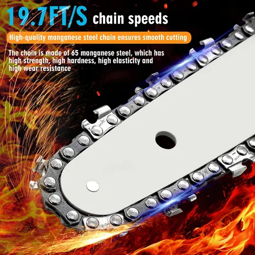 Vista 4 de Mini Chainsaw Cordless 6 Inch Electric Chainsaw pruning saw Battery Powered Handheld Portable Chain Saw With 2 Batteries/Automatic Oiler for Tree