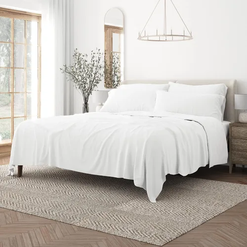 Vista 14 de Merit Linens Juego de sábanas de microfibra sólida ultra suave con fundas de almohada adicionales, tamaño individual, aguamarina