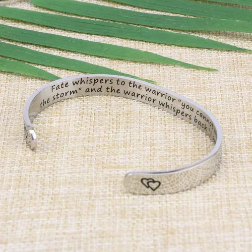 Vista 2 de JoycuFF - Pulseras de acero inoxidable para mujer con frase inspiradoramantra (en inglés) oculta, un regalo para mostrarle tu apoyo a tus amigos