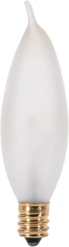 Vista 5 de Satco S3272 - Bombilla incandescente CA7 de 10 W, 80 lúmenes, color blanco suave, 2700 K, base de candelabro, regulable