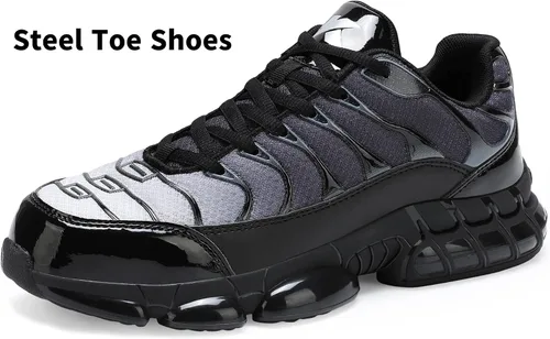 Vista 2 de Steel Toe Shoes for Men Indestructible Work Shoes Lightweight Steel Toe Sneakers Non Slip Safety Shoes Puncture Proof Composite Toe Shoes
