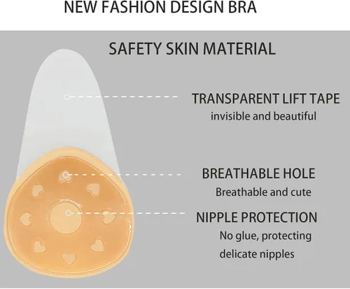 Vista 8 de Backless Strapless Invisible Sticky Bra Reusable Breast Lift Tape Nipple Covers boobytape for Breast Lift
