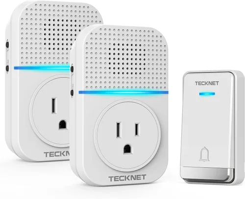 Vista 8 de TECKNET Timbre inalámbrico, timbre de puerta enchufable, timbres de puerta impermeables IP66, timbre de puerta inalámbrico sin cable de 1300 pies
