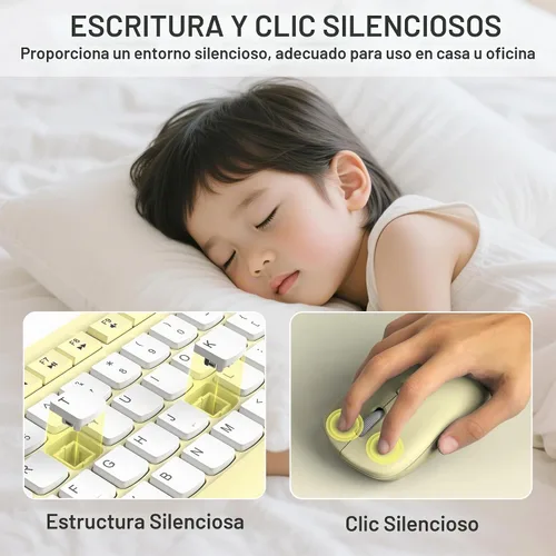 Vista 2 de Teclado inalámbrico y mouse combinado silencioso para oficina y hogar