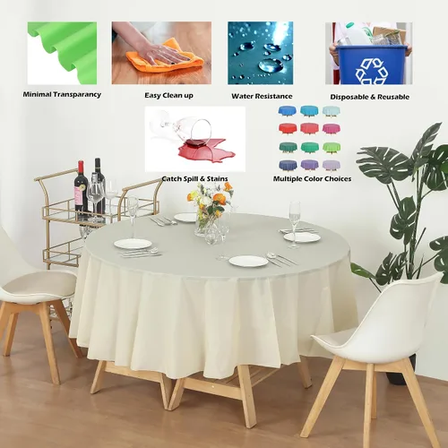 Vista 87 de Evershine - Mantel de plástico resistente (reutilizable, 12 unidades)