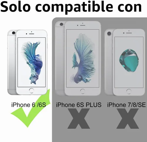 Vista 2 de TENOC Funda para iPhone 6 y iPhone 6s, Funda negra con amortiguador protector antihuellas mate para 4.7 pulgadas