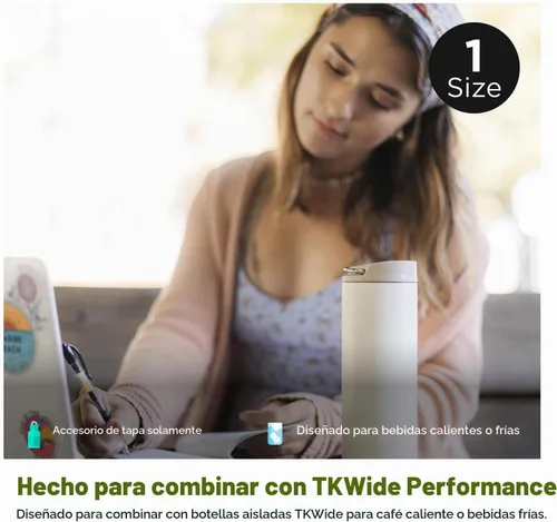 Vista 6 de Klean Kanteen TKWide - Tapa de café aislada a prueba de fugas, sin BPA, apta para lavavajillas, color gris pardo