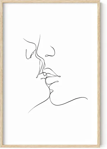 Vista 39 de HAUS AND HUES Arte de pared minimalista - Dibujo moderno de líneas abstractas, impresión de boceto femenino simple, obra de arte para el hogar