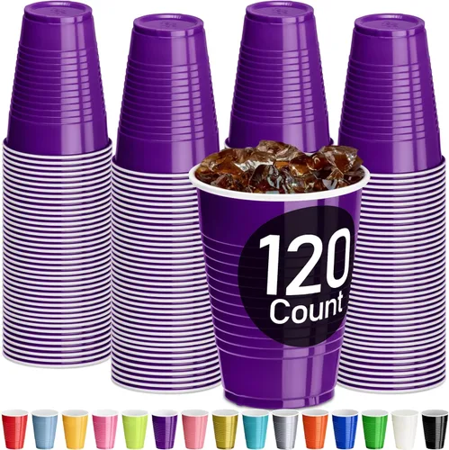Vista 37 de DecorRack - Vasos desechables y reutilizables de 12 onzas para fiestas de cumpleaños, despedidas de soltera, campamentos, eventos en interiores y al