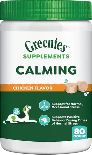 Vista 16 de Greenies Suplementos masticables calmantes para perros sabor a pollo, 7.3 oz. Contenedor de 40