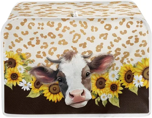 Vista 19 de Dolyues Beach Toaster Cover 2 Slice Universal Size Microwave Oven Dustproof Cover Women Gift Small Bread Cover with Portable Handle
