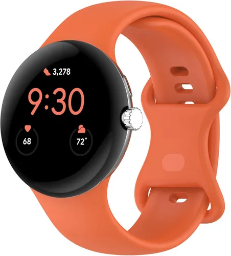 Vista 30 de Correa Compatible con Google Pixel Watch 1/2/3/4 (41mm), Pulsera de Reemplazo de Silicona Suave Deportiva para Google Pixel Watch 41mm Blanco