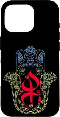 Vista 20 de Funda para iPhone 13 Pro Max Khamsa Amazigh Berber con símbolo de Yaz con colores vibrantes de la bandera
