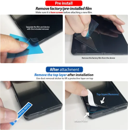 Vista 3 de DOME GLASS Whitestone GEN - Protector de pantalla para Galaxy Z Fold 4 (2022) HD transparente con revestimiento duro, protector de pantalla