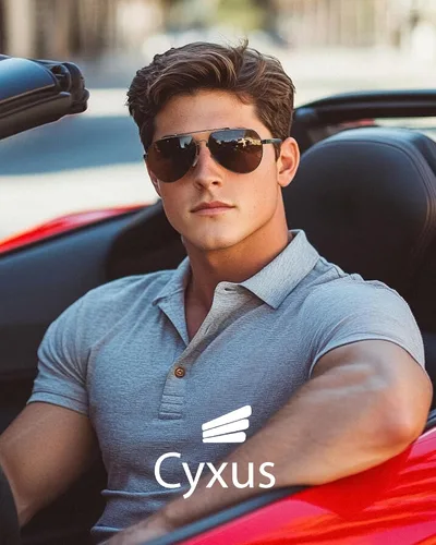Vista 2 de Cyxus Aviator Polarized Sunglasses Men Women,Metal Frame Spring Temples Vintage Retro Style Beach Driving 1048
