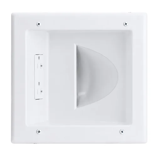 Vista 10 de DATA COMM Electronics 45-0231-WH - Caja de salida de medios empotrable USB, gestión de cables en la pared, receptáculo dúplex, puertos USB dobles