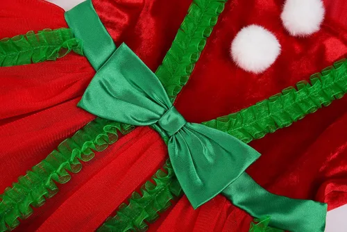 Vista 4 de ReliBeauty Disfraz de lujo de Navidad con banda de pelo de alce para niñas pequeñas
