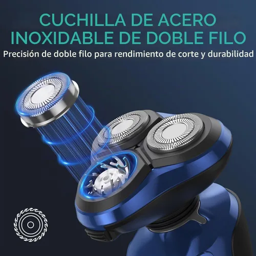 Vista 4 de VOYOR Maquinilla de afeitar eléctrica para hombres mojados y secos 2-Azul
