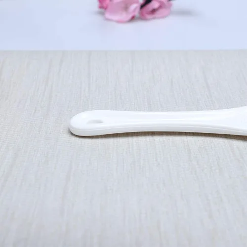 Vista 6 de uxcell Cuchara antiadherente plástica del servicio de alimentos de la patata del arroz del palo, blanco