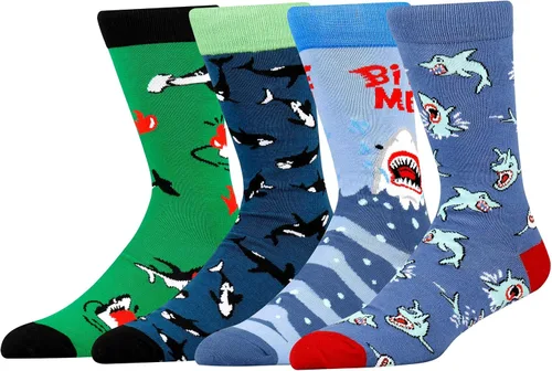 Vista 16 de AFADER Calcetines divertidos y acogedores de algodón para hombre, calcetines de vestir novedosos y locos, talla 7-12 Af-16
