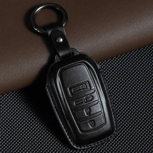 Vista 2 de para Toyota Funda para llavero de cuero, estuche para llaves de coche, compatible con Grand Highlander Camry Crown signia Highlander Venza Land
