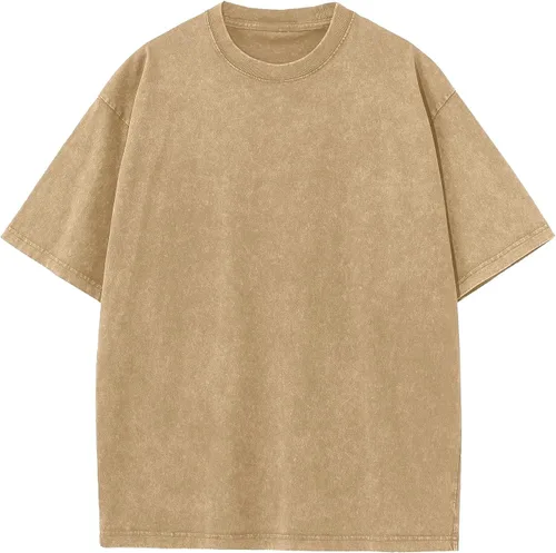 Vista 23 de Camisetas de algodón para hombre, de gran tamaño, unisex, de manga corta, casual, holgada, de lavado, unicolor, básicas A-Negro