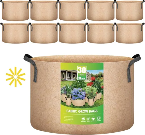 Vista 12 de iPower Paquete de 10 bolsas de 3 galones para plantas de tela no tejida gruesa resistente para cultivo de papas, contenedor duradero con aireación