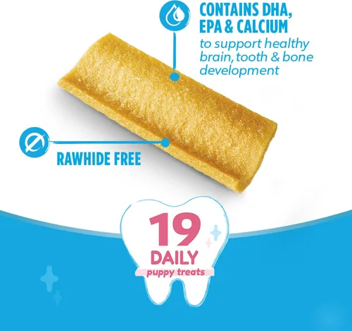 Vista 2 de Dentalife Masticables de dentición para cachorros para perros pequeños de 3 meses en adelante, sabor a pollo, 17.3 onzas, 19 masticables – bolsa
