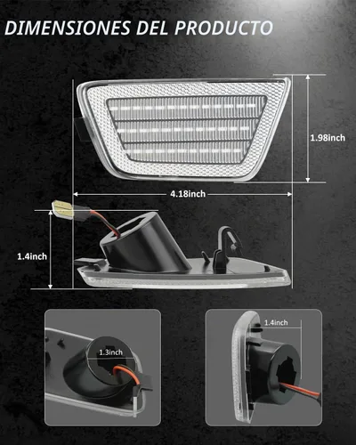 Vista 5 de Ensemble de luces de marcador lateral LED Bestview, lámparas de señal de estacionamiento para parachoques delantero compatibles para Chevy Cruze