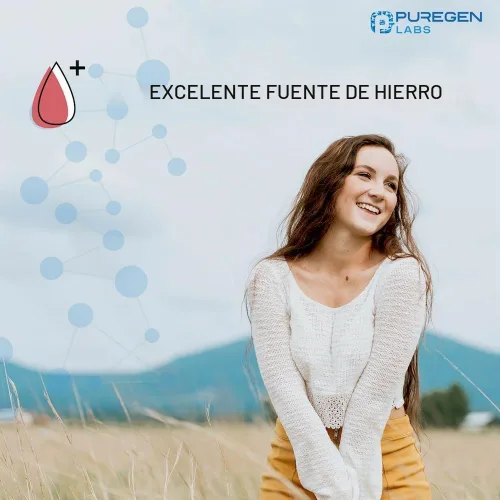 Vista 7 de Puregen Labs Gluconato Ferroso 324 mg [Alta Potencia] Suplemento de Hierro, Suave para el Estómago - 100 Tabletas