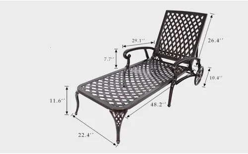 Vista 3 de Saiveina Sillón de aluminio fundido 1pcs marrón