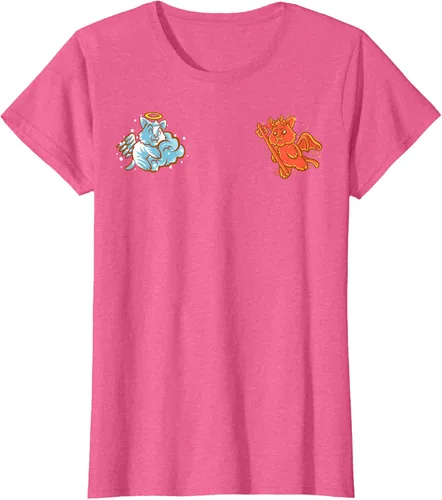 Vista 99 de Camiseta de gato ángel y diablo sentado en tu hombro Nerd Kitten, Negro