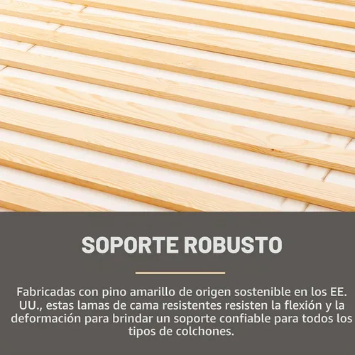 Vista 8 de Hercules Xtreme - Láminas de soporte para cama, tablero de pino macizo resistente, tamaño individual
