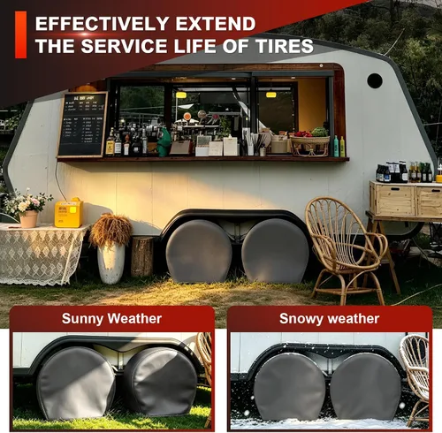 Vista 7 de Explore Land - Fundas para neumáticos, 4 unidades - Protector resistente de rueda para camionetas, SUV, remolques, cámpers, vehículos recreativos