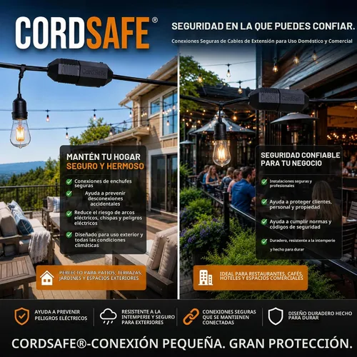 Vista 9 de Plus - Protector de conexión de cable de extensión resistente a la intemperie, se adapta a 18-12 AWG, ayuda a mantener los enchufes seguros Negro