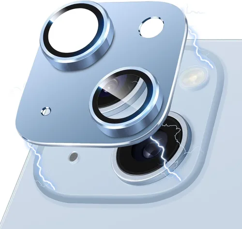 Vista 71 de Protector de Lente de Cámara para iPhone 14 / iPhone 14 Plus Película de Cubierta de Cámara de Metal, Vidrio Templado 9H, Antiarañazos, Compatible