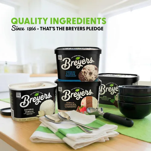 Vista 12 de Breyers Classics Helado para un delicioso postre congelado helado de chocolate hecho con leche y crema 100% grado A, 48 onzas