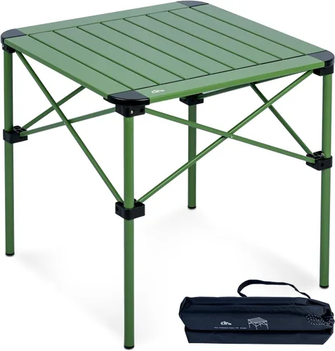 Vista 15 de iClimb Alu ligero y estable. Mesa cuadrada plegable enrollable con bolsa de transporte para camping, picnic, patio trasero, barbacoa, campamento
