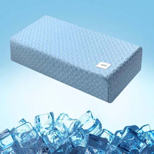 Vista 12 de HARBOREST Almohada Cubo Refrescante - Almohada para Dormir de Lado para Dolor de Cuello y Hombro, Almohada de Espuma Viscoelástica Cubo Pro con Azul