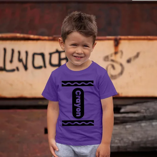 Vista 4 de Camiseta unisex de disfraces de Halloween de crayón para niños y niñas Idea de camisetas gráficas divertidas y geniales