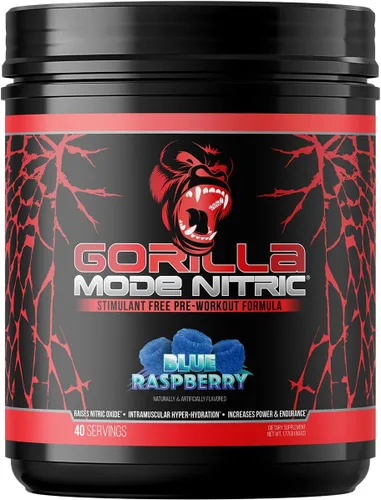 Vista 7 de Gorilla Mode Nitric mejorado sin estimulantes antes del entrenamiento – Mejor sabor y más eficaz sin estimulantes antes del entrenamiento/bomba