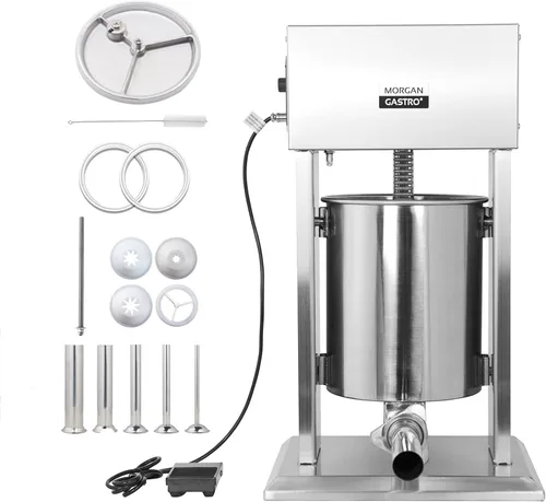 Vista 11 de Hakka 15L/30lb embutidor eléctrico de salchichas, máquina de llenado vertical comercial de salchichas de acero inoxidable